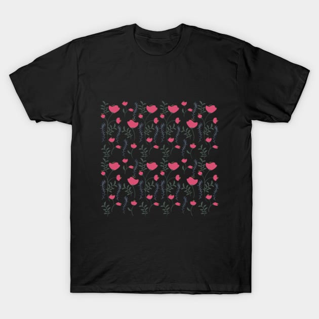 Pretty Red Rose pattern T-Shirt by Shineyarts